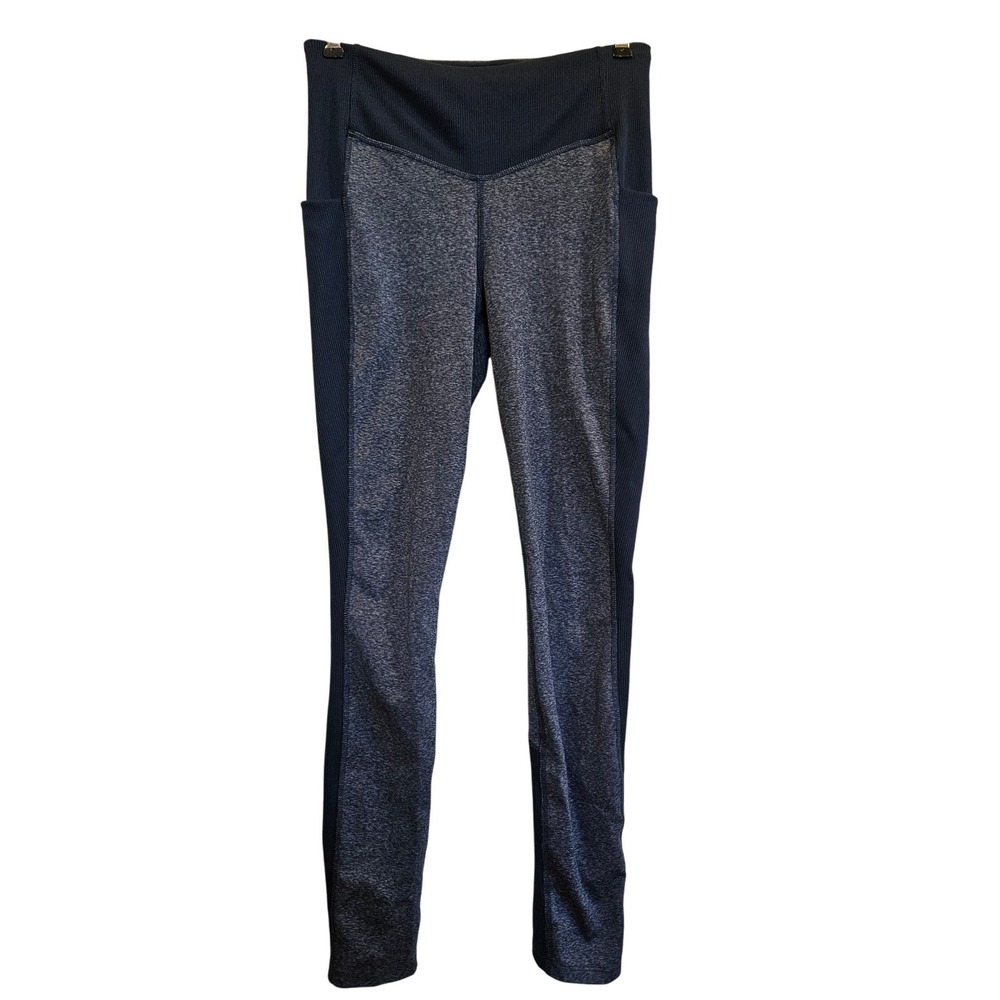The North Face Womens Blue Heathered High Rise Athletic Leggings Size L